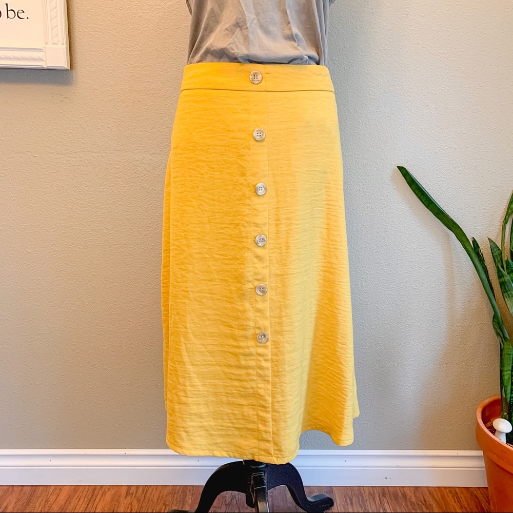 Button Down Midi Skirt